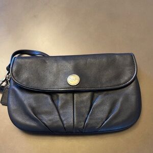 Coach Midnight Blue Leather Wristlet